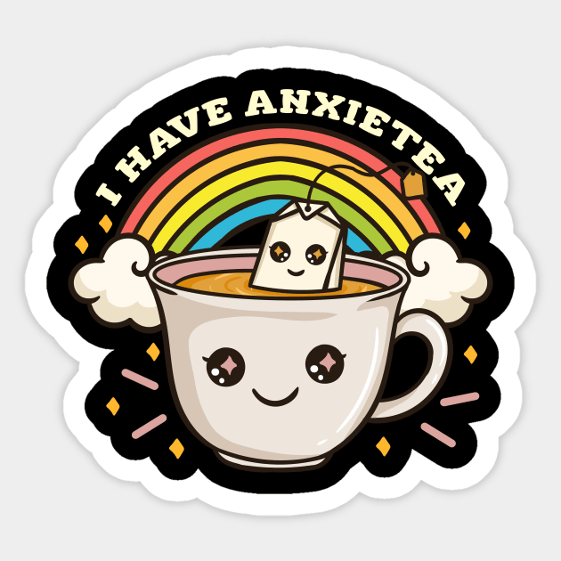 Anxiety Tea Kawaii Sticker by KAWAIITEE